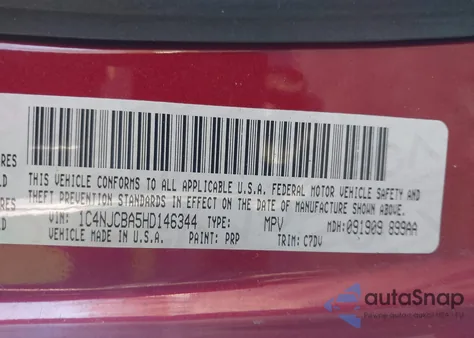 2017 Jeep Compass Sport Fwd from USA, damaged, VIN 1C4NJCBA5HD146344